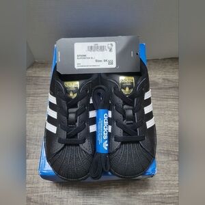Adidas Superstar EL I Toddler Shoes Black White Size 9K